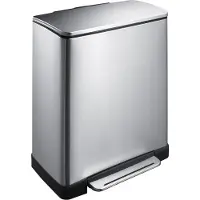 EKO Pedaalemmer E-Cube Mat Zilver RVS 50L