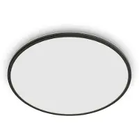 Philips SuperSlim LED IP54 Ø 25 cm 2.700 K zwart Superslim, dimbaar, zwart, Badkamer, metaal, LED plafondlamp