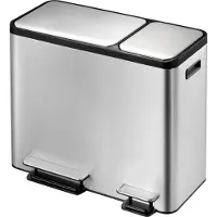 EKO EcoCasa duo pedaalemmer (30 + 15 liter, mat RVS)
