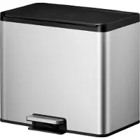 EKO Essential Pedaalemmer 9+9+9L RVS Zilver zilver Kunststof Prullenbak