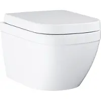 GROHE Euro Ceramic - Hangend toilet met softclose wc bril, rimless, Triple Vortex, alpine wit 39693000