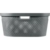 Keter Infinity Recycled wasmand dots - 40 liter - 100% recycled - Donkergrijs