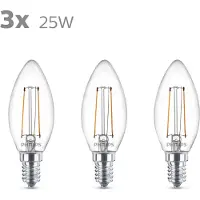 Philips 6x LED lamp E14 | Kaars B35 | Filament | Helder | 2700K | 2W (25W)