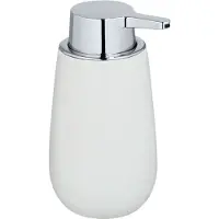 Wenko Zeepdispenser Badi wit mat keramiek 320ml - Zeeppompje vrijstaand en navulbaar - Badkamer/toilet/keuken