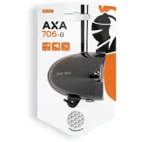 Axa 706 Fietsverlichting – 15 Lux LED Voorlicht – Batterijverlichting – Geïntegreerde Reflector – Retro Chrome – 35 m Lichtbeeld – 2.250 m Zichtbaarheid