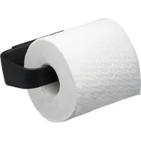 Tiger Tess - Wc rolhouder zonder klep - Toiletrolhouder - zelfklevend - 3M tape - boren - Zwart