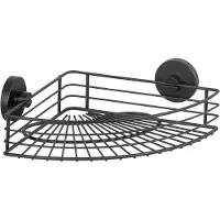 Wenko Doucherek Bari - Vacuumloc - Zonder Boren - Hoek - Zwart - 9x22,5x35cm