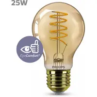 Philips Vintage LED - Dimbare lamp - 25W - Extra warmwit licht: 1800K - E27 fitting - Amberkleurig glas - Standaard lampvorm