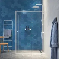 Sealskin - Douchedeur + Zijwand Contour 140 X 200cm - Wit Profiel - 6 Mm Helder Glas