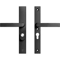 Axa Edge Plus veiligheidsbeslag achterdeur rechth. smalschild Blok kruk/kruk PC55 met kerntrekbeveiliging SKG3 - aluminium/zwart