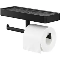 Tiger Toiletrolhouder Carv met Planchet Zwart