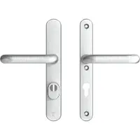 Axa Oval Plus veiligheidsbeslag achterdeur smalschild U kruk/kruk PC72 met kerntrekbeveiliging SKG3 - aluminium