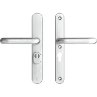 Axa Oval Plus veiligheidsbeslag achterdeur smalschild U kruk/kruk PC55 met kerntrekbeveiliging SKG3 - aluminium
