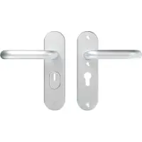 Axa Oval Plus veiligheidsbeslag achterdeur kortschild U kruk/kruk PC55 met kerntrekbeveiliging SKG3 - aluminium
