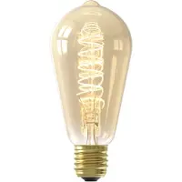 Calex Spiraal Filament LED Lamp - E27 - ST64 - Goud - 3.8W - Dimbaar