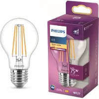 Philips 6x LED lamp E27 | Peer A60 | Filament | Helder | 2700K | 8.5W (75W)