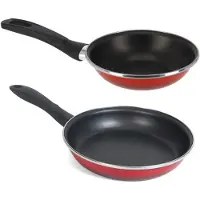 Gerimport 2x Formaten koekenpannen set Merida 18 en 24 cm diameter - Koekenpannen