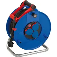Brennenstuhl Garant IP44 kabelhaspel voor commercieel gebruik/bouwplaats, 40m - speciale kunststof (gebruik op de bouwplaats en permanent gebruik buitenshuis, Made in Germany) blauw