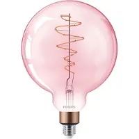 Philips 2x LED lamp E27 | Globe G200 | Filament | Roze | 1800K | Dimbaar | 4.5W (25W)