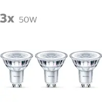 Philips Spot - GU10 - 50 W - warmwit licht - 3 stuks - Bespaar op energiekosten