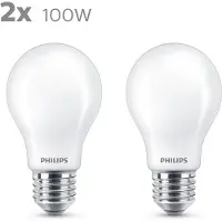 Philips Ledlamp Peertje - D6cm - Warm Wit - E27 - 10,5w - 2 Stuks