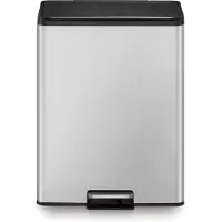 EKO - Essential Recycler pedaalemmer 20+20 liter - Stainless steel - mat RVS - Prullenbak