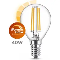 Philips filamentkaarslamp helder 40W P45 E14 - 470 lumen - dimbaar