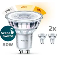 Philips Spot SceneSwitch - 50 W - GU10 - warmwit licht - 2 stuks
