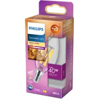 Philips LED Kaars Transparant 40W E14 Dimbaar Warm Wit Licht