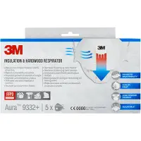 3M Aura Comfort Cool Flow stofmasker, FFP3, met ventiel, pak van 5 stuks