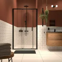 Sealskin - Douche Schuifdeur Inc 120 X 200cm - Zwart Profiel - 8 Mm Helder Glas