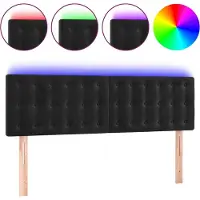 vidaXL Hoofdbord LED 144x5x78/88 cm fluweel zwart