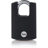 Yale Hangslot messing zware uitvoering 40 mm met zwarte body