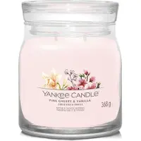 Yankee candle 4x Geurkaars Medium Jar Pink Cherry & Vanilla Signature 368 gr