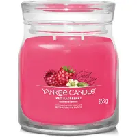 Yankee candle 4x Geurkaars Medium Jar Red Raspberry Signature 368 Gr