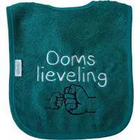 Funnies Lake green slab met "Ooms lieveling" - oom, kraamcadeautje, verjaardag, cadeautje, baby, groen