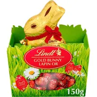 Lindt GOLD BUNNY & LINDOR Nest 150 gram - Chocolade Paashaas met Chocolade eitjes - Pasen Cadeau - Melkchocolade