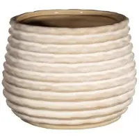 Ideas 4 Seasons Ideas4seasons Bloempot/plantenpot - creme wit - voor kamerplant - D14 x H10 cm - Plantenpotten