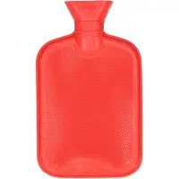 Did Warmwaterkruik - met rubberen hoes - rood - 2L - kruiken voor warme voeten/lichaam - Kruiken