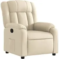 vidaXL Fauteuil verstelbaar stof crèmekleurig