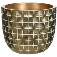 Ideas 4 Seasons Ideas4Seasons Bloempot ruit motief Hanoi - goud - D14 x H12 cm - Plantenpotten