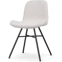 Nolon Noa-Fé Eetkamerstoel Bouclé Beige - Stof - Zwart Onderstel - Modern