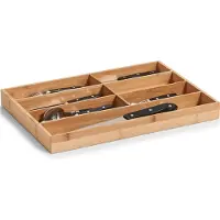 Zeller 1x Bruine lade organizer inzetbakken bamboe 44 x 30,5 cm - - Rommellade inzetbakken - Knutsel lades - Organizers - Vakken bakken van hout