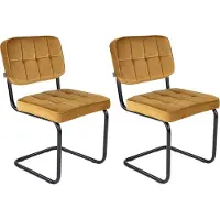 Kick Collection Kick buisframe stoel Ivy goud - set van 2