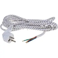 Oks Stroomsnoer voor strijkijzer met nylon mantel - haakse stekker - 3 meter