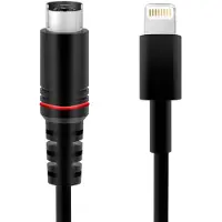 IK Multimedia IP-CABLE-8PCHR-IN, 0,6 meter, Lightning, mannelijk, mannelijk, zwart, rechte kabel