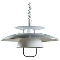 LINDBY Hanglamp Nadija, dimbaar, wit / opaal, Keuken, metaal, Scandinavisch, hanglamp