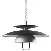 LINDBY Hanglamp Nadija, dimbaar, alu / grijs / zink, Keuken, metaal, Scandinavisch, hanglamp