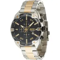 Diesel spiked quartz multicolor heren horloge met zwarte wijzerplaat & roestvrij stalen band