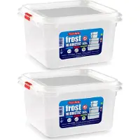 PlasticForte vershoudbakje - 6x - met deksel - 17 x 18 x 10 cm - 1.6L - meal prep bakjes